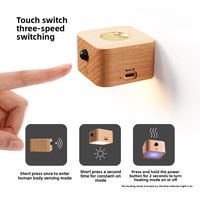 Lampe aromatique sans fil avec chargeur intégré pour cuisine ; Design moderne et minimaliste en bois, portable et magnétique