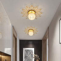 Luminaires suspendus LED en fer modernes et simples pour couloir, hall d'entrée et balcon, luminaires de plafond en forme de tournesol