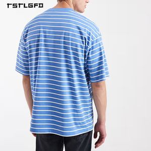 Camiseta de Verano para Hombre, Premium, 100% Algodón, Tejido de Punto, Rayas Finas, Manga Corta, Estilo Náutico, Secado Rápido, Transpirable, Personalización de Alta Gama, OEM - Product Image 2