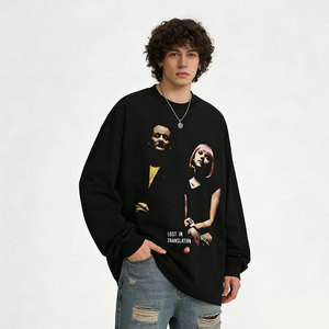 T-shirt unisexe à manches longues AMLClever, impression numérique directe, style tendance, motif <span class=keywords><strong>Solitude</strong></span> & Emotion, pour l'automne, personnalisable OEM - Product Image 2