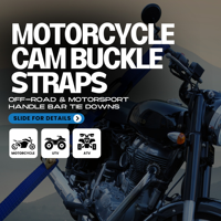 Vente en gros de 2 pièces 1 pouce 25mm 550kgs boucle à came sangle d'arrimage de moto sangles d'arrimage sangle de guidon pour Dirt Bike