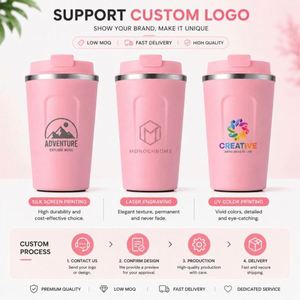 Custom logo 12oz 17oz Insulated Travel Coffee Mug Spill Proof Leak Proof Stainless Steel Reusable Coffee Tumbler <b>Cups</b> with Lid - Product Image 5