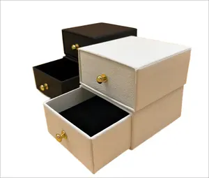 Scatola per cassetti supporta piccoli lotti di stampa logo e produttori di scatole di gioielli in carta speciale in pelle personalizzati