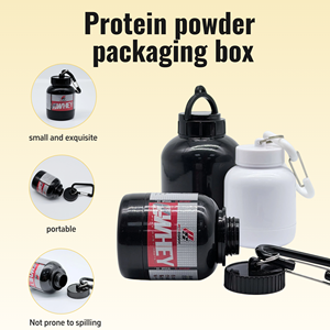 Sans BPA Logo personnalisé Étiquette autocollante Conteneur de protéines portable Supplément Entonnoir de poudre de protéines avec porte-clés - Product Image 4