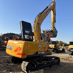 Excavatrice sur chenilles Sany SY155 d'occasion de 15,5 tonnes, de bonne qualité, faible nombre d'heures, moteur et engrenages inclus, pour vidéo de démonstration. - Product Image 3