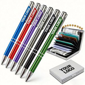 Stylo avec logo personnalisé en alliage d'aluminium, prix bas, vente en gros, cadeau promotionnel d'entreprise, stylos à bille - Product Image 1