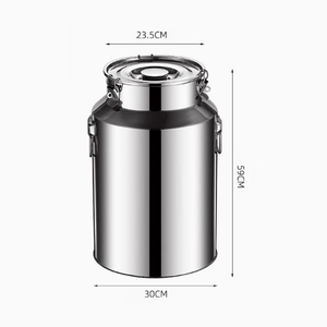 DF22 42L Stainless Steel Milk Bucket 30CM x 23.5CM x 59CM Insulated Food Grade Storage Container with Seal Lid and Side Handles - Product Image 1