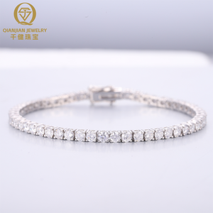 Bracciale Tennis in Argento Sterling 925 con Moissanite VVS Colore <span class=keywords><strong>D</strong></span>, Spedizione Veloce dagli USA, 2mm-6mm, Gioielli Hip Hop GRA - Product Image 2