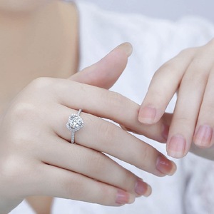 Collection de bagues classiques en <span class=keywords><strong>diamant</strong></span> de 40 styles, vente en gros d'usine SC, plaqué argent réglable, zircone <span class=keywords><strong>1</strong></span> <span class=keywords><strong>carat</strong></span>, bague de fiançailles pour femmes - Product Image 4