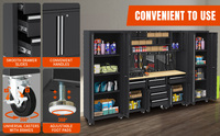 Nouvelle armoire à outils JZD OBM noire combinée, grande, en acier, amovible, pour atelier, avec plan de travail, en acier inoxydable, bois et aluminium, pour le rangement des outils
