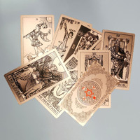 78 cartes de Tarot Oracle de luxe en feuille d'or, 7x12cm, d'impression personnalisée, vente en gros, avec guide gratuit en anglais
