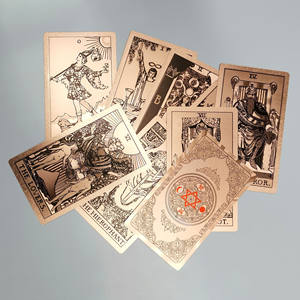 Impresión personalizada, 7x12cm, 78 tarjetas originales de Tarot, cubierta de tarjeta de oro de lujo, <span class=keywords><strong>oráculo</strong></span>, con guía en inglés, venta al por mayor - Product Image 4