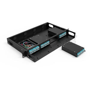 1Uフルロード96コアMPOパッチパネル4 * MPOカセットシングルモード低損失/マルチモードOM3/OM4MPOファイバ分配ボックス - Product Image 5