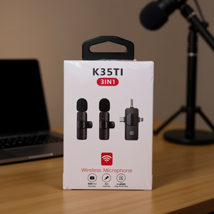 K35TI Wireless Microphone 3 In 1 For <b>Live</b> <b>Streaming</b> Interview Vlog - Product Image 3