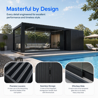 Pergola bioclimatique motorisée en aluminium sur mesure pour extérieur, revêtement poudré, résistante au vent, qualité supérieure, installation facile, balcon, jardin