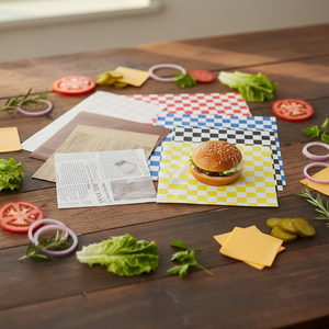 Papel de Hornear Ecológico de PE con Logotipo Impreso Personalizado, Envoltorio para Hamburguesas y Sándwiches, Resistente al Aceite, para Hot Dogs, Apto para Alimentos - Product Image 1