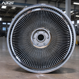 NJQS 와이어 휠 브랜드 단조 휠 올 크롬 스포크 림 22 24 26인치 와이어 - Product Image 6