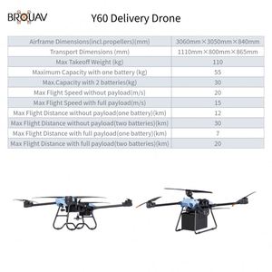 BROUAV Y60 30KG/55KG Payload 30KM Flight Range Transport <b>Drone</b> for Lake Area OEM ODM - Product Image 3