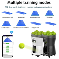 Machine d'entraînement de tennis PUSUN MINI PRO durable avec mode balle à topspin et application pour le contrôle, lanceur portable pour enfants