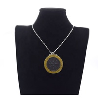 Pendentif rond à énergie ionique, bijoux en pierre naturelle, accessoire, logo personnalisé, pendentifs bio quantiques en pierre de lave nano scalaire