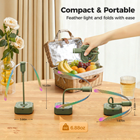 Ventilateur anti-mouches portable et pliable, batterie rechargeable 2000 mAh, autonomie de 20 heures avec affichage LED, pour intérieur et extérieur, pique-nique, fête