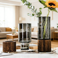 Vase en verre borosilicate transparent, simple et élégant, style Art déco, écologique, adapté à la décoration de la maison et de mariage
