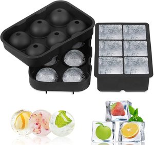 Molde de silicona para cubitos de hielo cuadrados y redondos, hecho a mano, para whisky y cerveza, bandeja de hielo, herramientas para helados, 4, 6, 8 cavidades, en bolsa OPP, ¡superventas! - Product Image 3