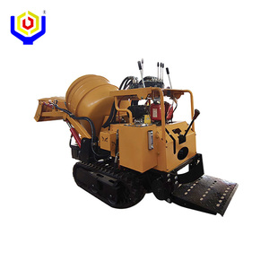 Bétonnière sur chenilles avec <span class=keywords><strong>pelle</strong></span> autochargeuse, pompe hydraulique, chenilles en caoutchouc, mini bétonnière sur chenilles de 280 L - Product Image 1