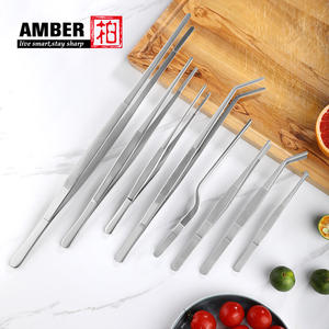 Ensemble de pinces de cuisine en acier inoxydable ambre, pinces longues pour aliments, pince à barbecue, pince à viande pour barbecue, pinces de cuisine - Product Image 2