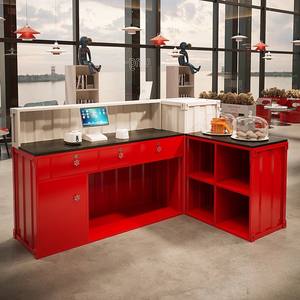 豪华现代工业风格接待台可定制铁棒柜台家庭酒吧健身房户外酒店使用厂家直销 - Product Image 3