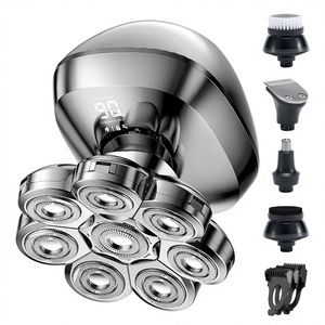 Rasoir électrique 8D <span class=keywords><strong>pour</strong></span> hommes chauves, kit de toilettage 5-en-1 avec <span class=keywords><strong>tondeuse</strong></span> <span class=keywords><strong>à</strong></span> poils de nez, rechargeable, rasage en douceur - Product Image 1