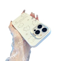 Étui de protection PC créatif simple dessin vitalité chat adapté à l'iPhone 16 15 14 Pro Max étui antichoc avancé laser