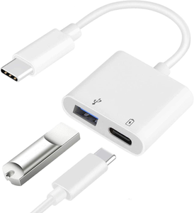 USB <b>C</b> OTG Adapter with Power, 2 in 1 USB <b>C</b> to USB Female with 60W PD Charging Adapter Compatible with iPhone 15/15Pro, - Product Image 1