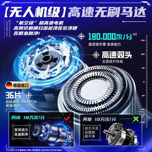 Afeitadora Eléctrica Punk 01, Cuchilla Doble, Cuerpo Metálico, Resistente al Agua IPX7, Recargable, Para Hombre - Product Image 2