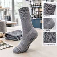Chaussettes en fibres écologiques, coton et élasthanne, mélange de coton, coupe ras du cou, gris royal, tricot contrôlé, talon et bout renforcés, entretien facile, taille personnalisée
