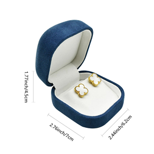 Factory Handmade Rounded Square Empaques Para Joyeria Pendant Ring Jewelry Packaging Custom Suede Velvet Jewelry Box with logo - Product Image 6
