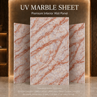 Panneau mural en PVC brillant MORLENX Rose Beige Marble Vein UV pour projet résidentiel de luxe