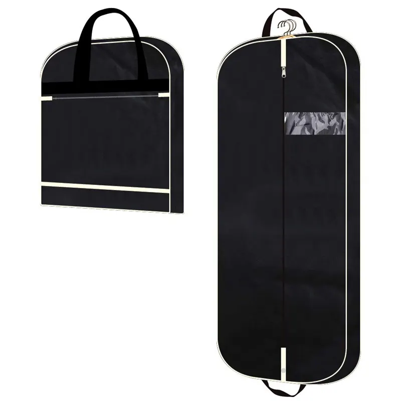 Custom Fabric Garment Bag With Extra Large Pockets For Travel Hanging Suit Cover For Shirts Foldable Storage Bag Dresses Bags