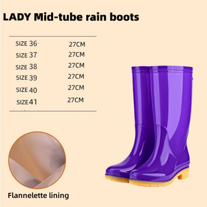 Botas de Chuva Clássicas de PVC para Mulheres, à Prova d'Água, Antiderrapantes e Leves para as Estações de Inverno e Verão - Product Image 4