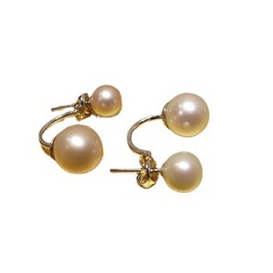 Boucles d'oreilles A-Lian en perles d'eau douce 9-10 mm, qualité AAA, double perle, style coréen, crochet en argent 925 - Product Image 4