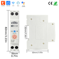 Interruptor Inteligente WIFI 63A 1P+N con Medidor de Energía, Medidor de kWh, Monitoreo, Temporizador, Relé, Disyuntor MCB TUYA Smartlife 110V 220V
