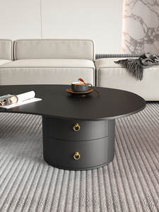 Tavolino <span class=keywords><strong>da</strong></span> Caffè in Pietra con Cassetto Sagomato, Design Moderno per Piccoli Soggiorni, <span class=keywords><strong>Arredamento</strong></span> Casa - Product Image 5