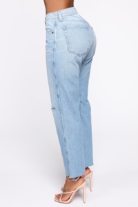 Alta calidad recto <span class=keywords><strong>jeans</strong></span> personalizados fábrica de china mamá <span class=keywords><strong>jeans</strong></span> Pantalones - Product Image 4