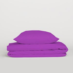 Juego de Funda de Edredón 100% Algodón Fucsia Italiano Cama Individual 155x200cm - Product Image 1