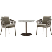 Vente en gros de chaises de salle à manger d'extérieur de style nordique moderne, empilables en aluminium durable et en bois pour les entrepôts de jardins