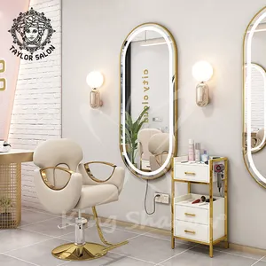 Chaise de Salon de coiffure à la mode pour femmes, mobilier, fauteuil de barbier, pour salon de coiffure, dorée