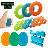 Ensemble d'entraîneurs de préhension en silicone pour l'exercice de la force des mains avec points convexes, 10 pièces