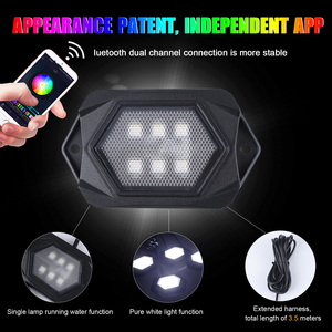 Kits de cápsulas de luz de roca RGB Led DE ALTO lumen, modelo de música de Control de aplicación, luces debajo de la carrocería para <span class=keywords><strong>Jeep</strong></span> UTV ATV <span class=keywords><strong>4x4</strong></span> todoterreno, todos los vehículos - Product Image 5