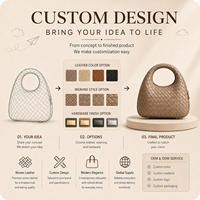 Sac à main mini en cuir véritable tissé, personnalisé avec logo du fabricant, style luxe discret, pour femme, idéal pour les week-ends