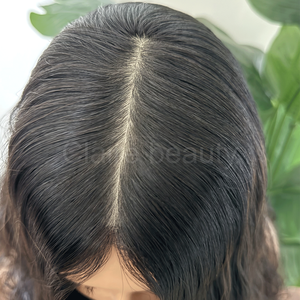 Tóc giả chất lượng cao 100% tóc người châu Âu nguyên chất, sợi tóc thẳng hàng, màu nâu vàng, điểm sáng, đỉnh bằng lụa, dành cho người Do Thái, đạt tiêu chuẩn Kosher - Product Image 4
